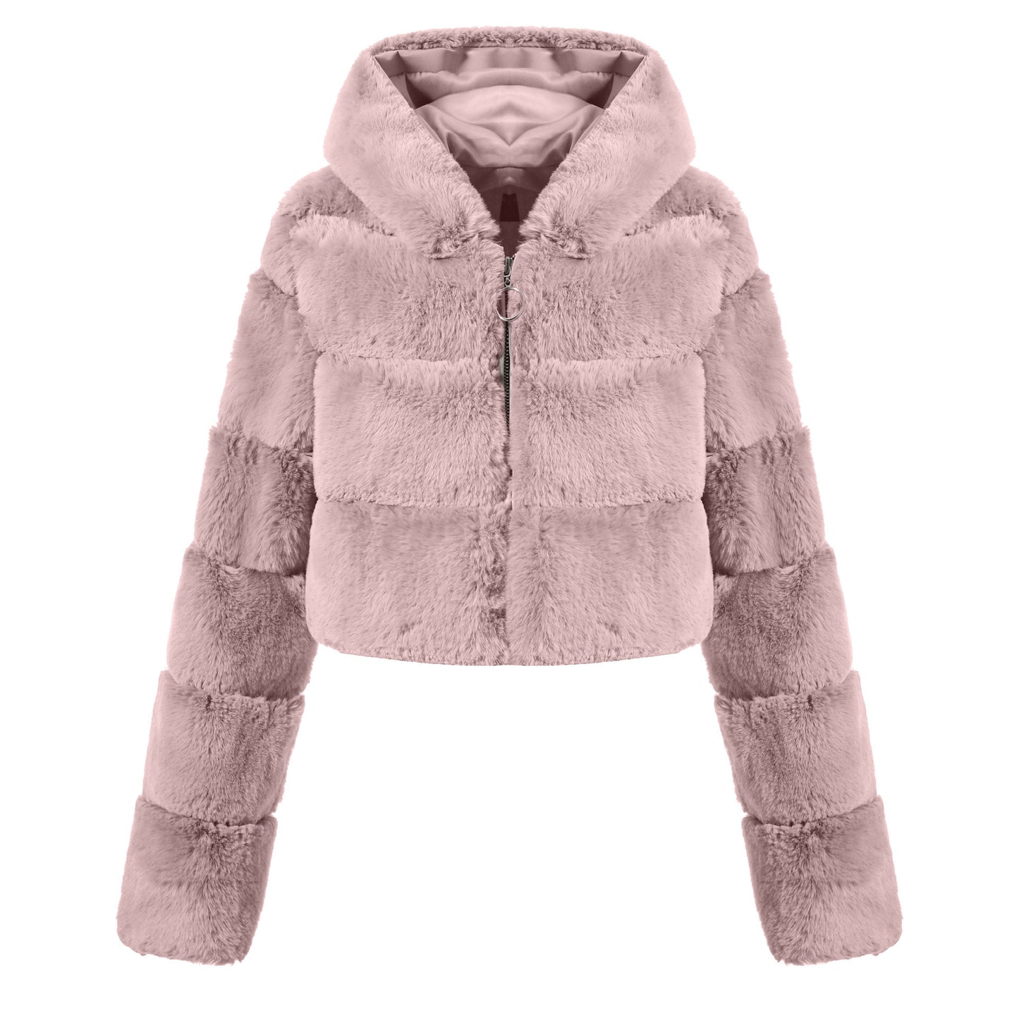 Solid Color Faux Fur Coat Jacket