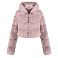 Solid Color Faux Fur Coat Jacket