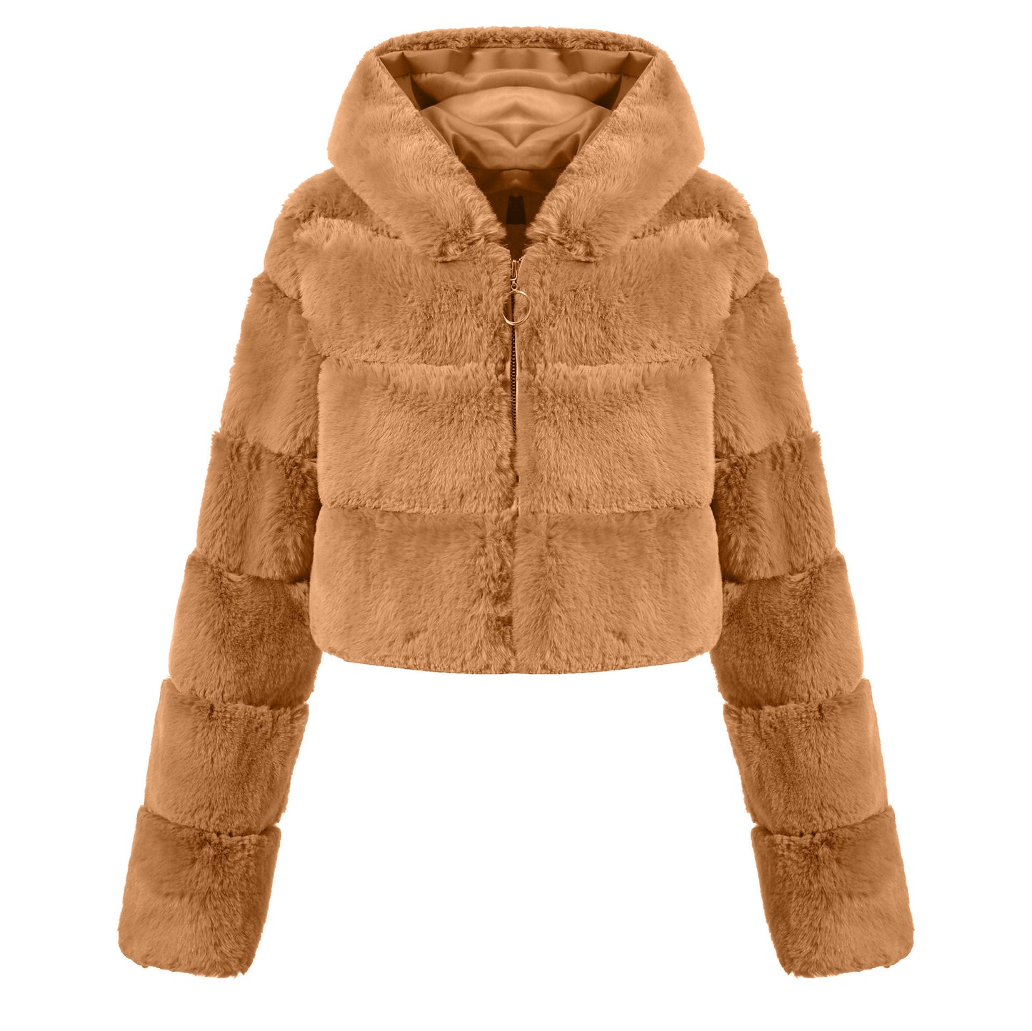 Solid Color Faux Fur Coat Jacket