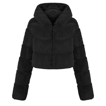 Solid Color Faux Fur Coat Jacket