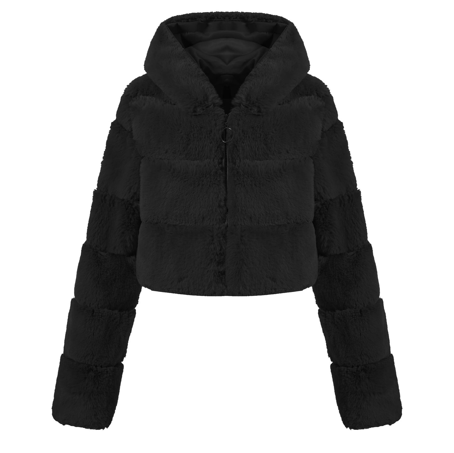 Solid Color Faux Fur Coat Jacket