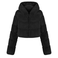 Solid Color Faux Fur Coat Jacket