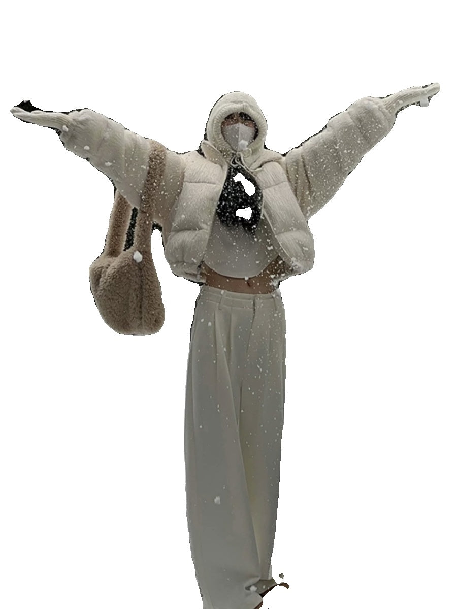 Lamb Wool Short Down Jacket Warm Padded Jacket